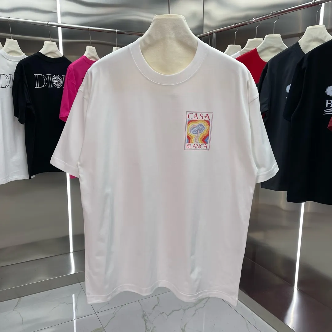 25ss New Arrival Casablanca Classic Series T ～ ， ， 。 ， Classic ， In Stock ！ ：White Black Light Blue Size：S M L XL XXL